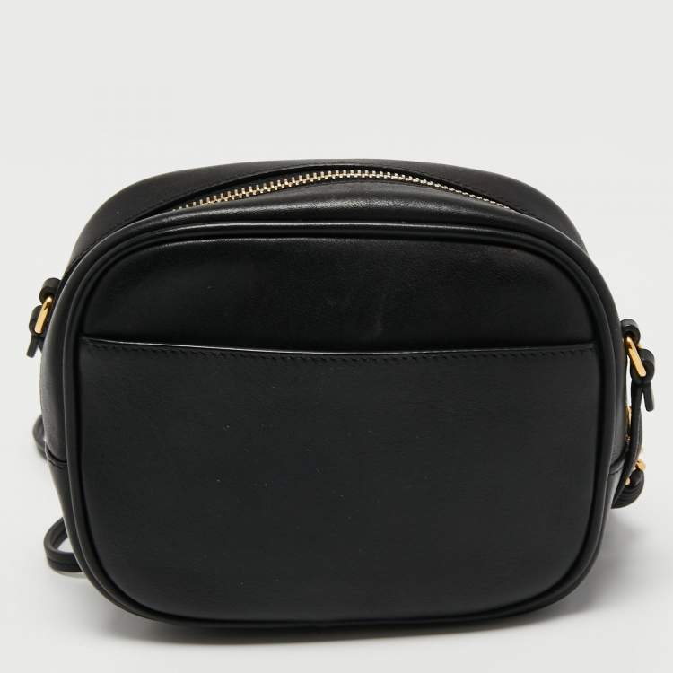 Pre Owned Saint Laurent Black Leather Mini Blogger Crossbody Bag