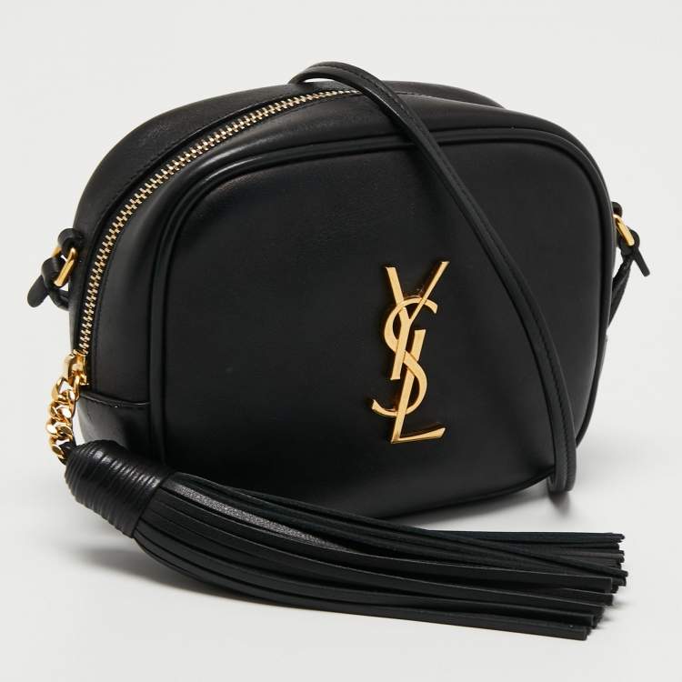 Pre Owned Saint Laurent Black Leather Mini Blogger Crossbody Bag