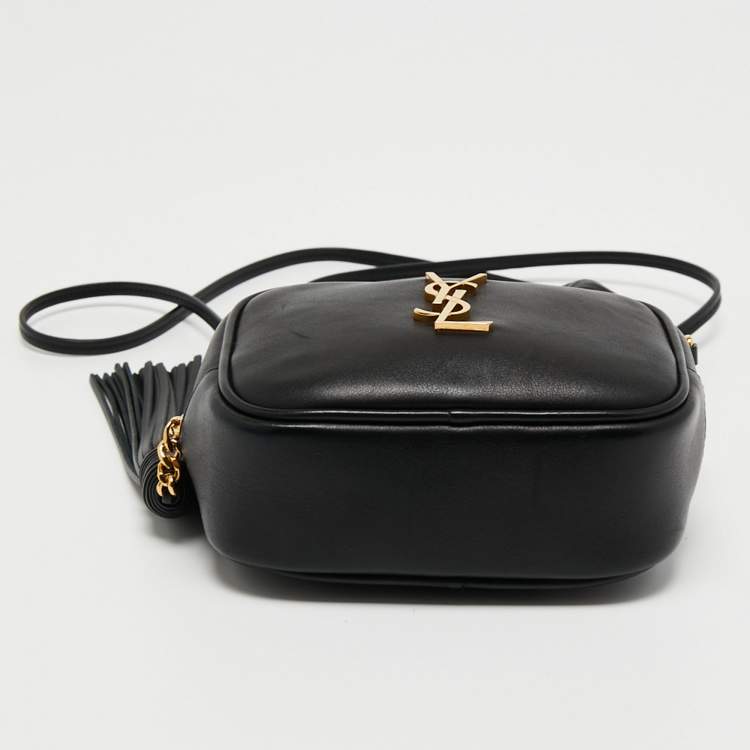 Pre Owned Saint Laurent Black Leather Mini Blogger Crossbody Bag