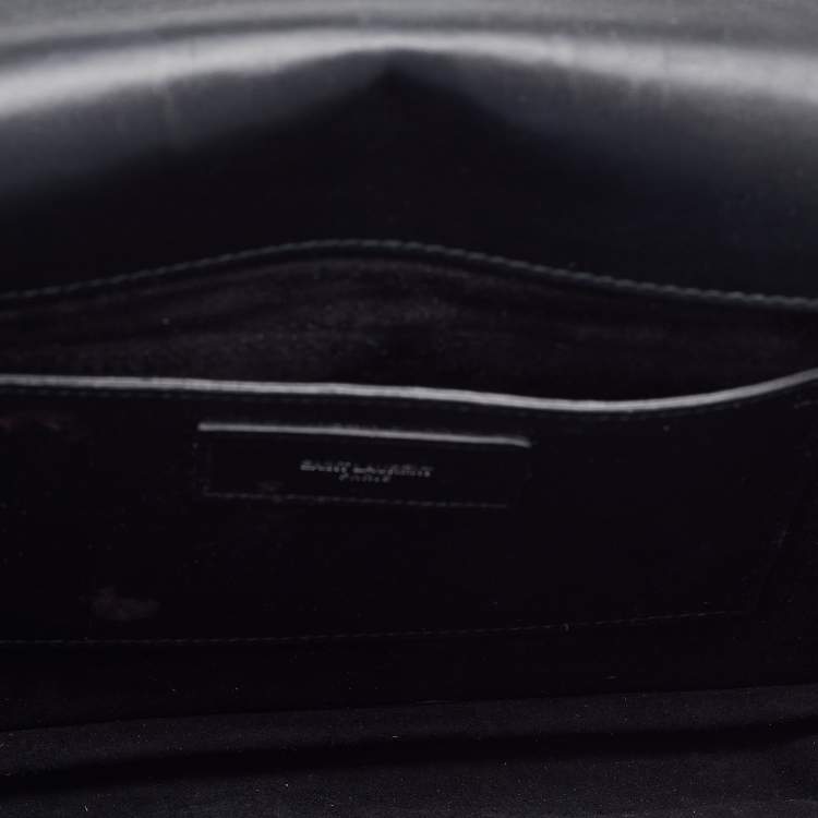 Pre Owned Saint Laurent Black Leather Betty Studded Flap Shoulder Bag