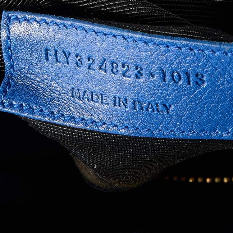 Pre Owned Saint Laurent Blue Leather Small Classic Sac De Jour Tote