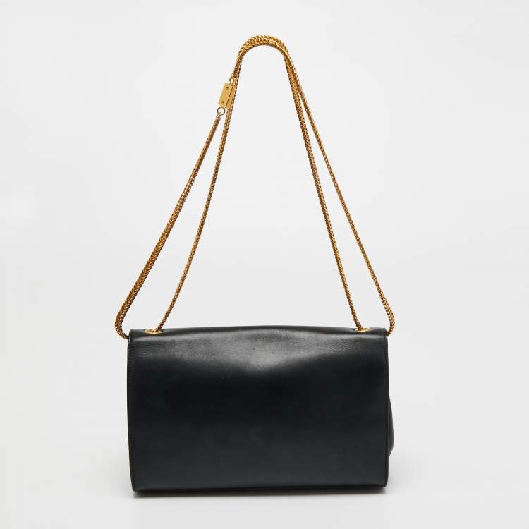 Pre Owned Saint Laurent Black Leather Medium Kate Tassel Shoulder Bag
