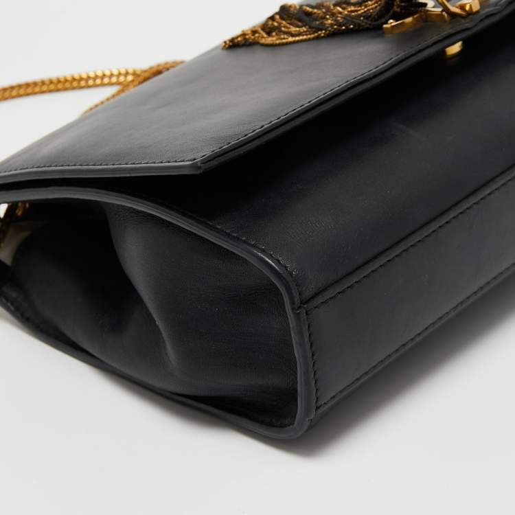 Pre Owned Saint Laurent Black Leather Medium Kate Tassel Shoulder Bag