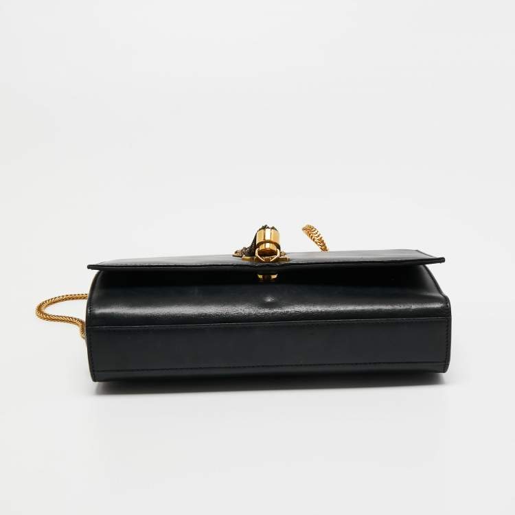 Pre Owned Saint Laurent Black Leather Medium Kate Tassel Shoulder Bag