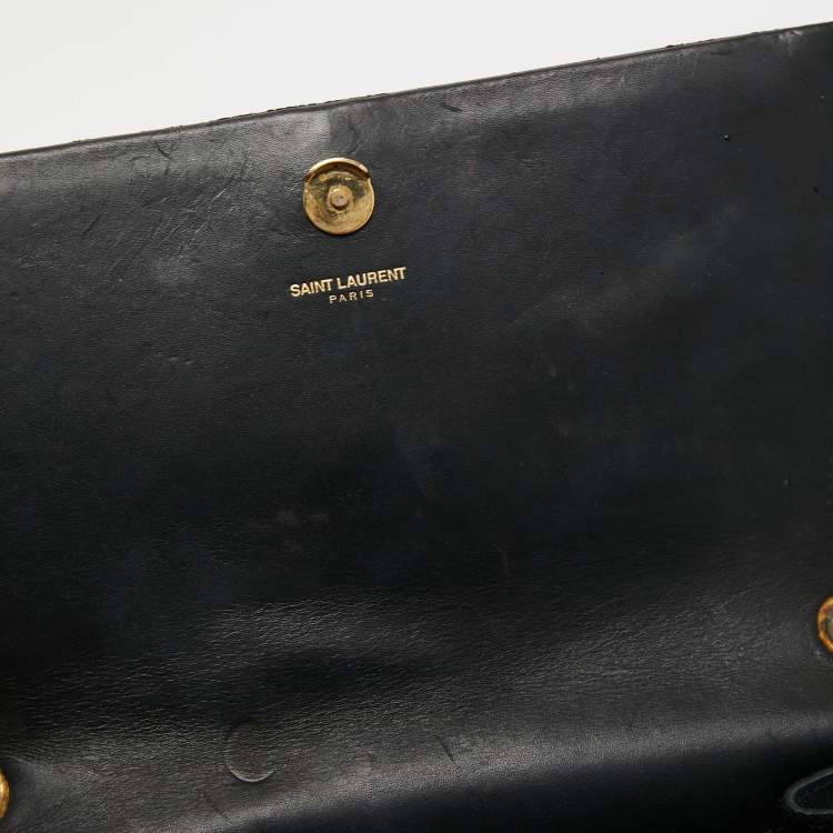 Pre Owned Saint Laurent Black Leather Medium Kate Tassel Shoulder Bag