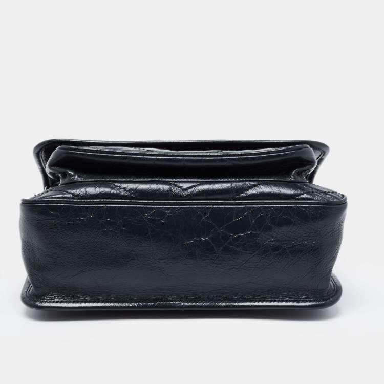 Pre Owned Saint Laurent Dark Green Aged Leather Medium Nikki Shoulder bag