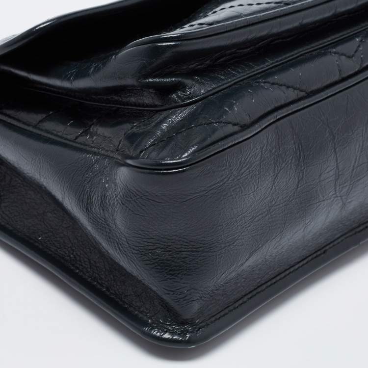 Pre Owned Saint Laurent Dark Green Aged Leather Medium Nikki Shoulder bag