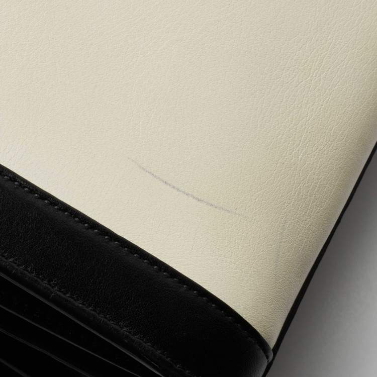Pre Owned Saint Laurent Off White/Black Leather Nano Classic Sac De Jour Tote