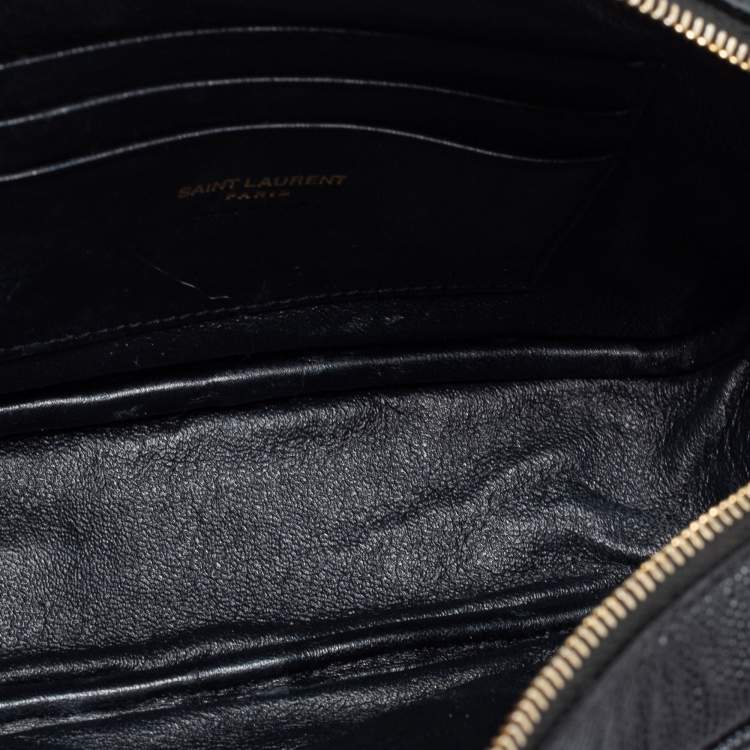 Pre Owned Saint Laurent Black Matelassé Leather Lou Shoulder Bag