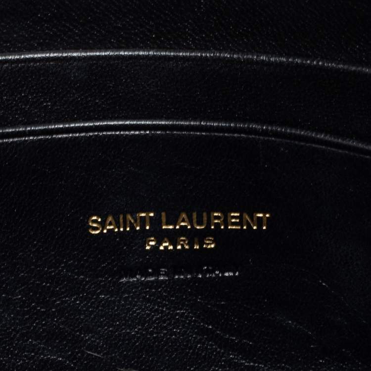 Pre Owned Saint Laurent Black Matelassé Leather Lou Shoulder Bag