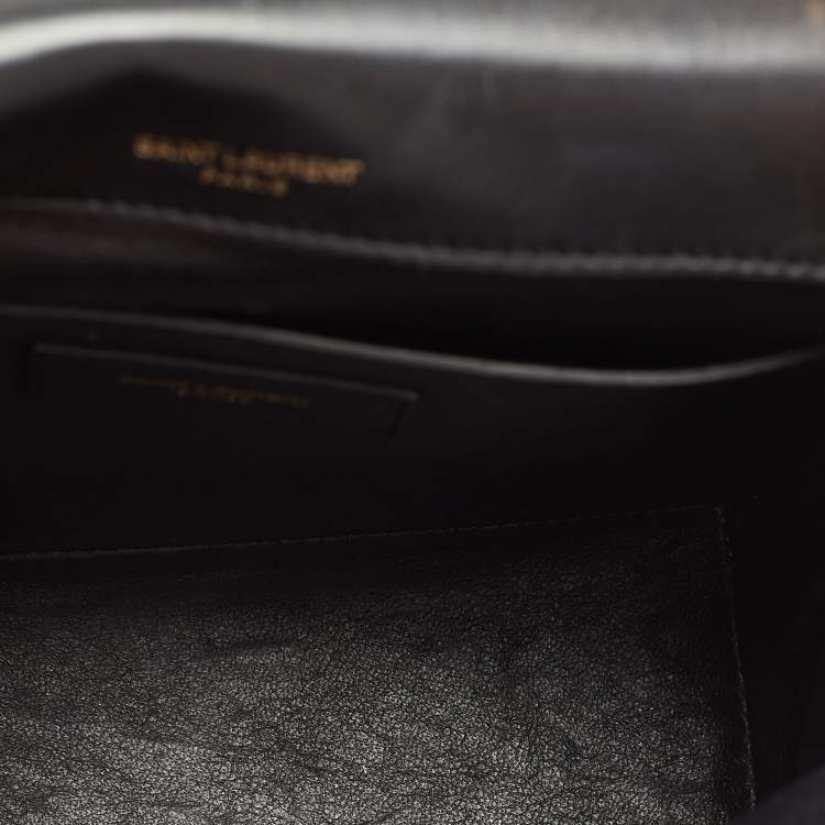Pre Owned Saint Laurent Black Quilted Leather Medium Vicky Shoulder Bag