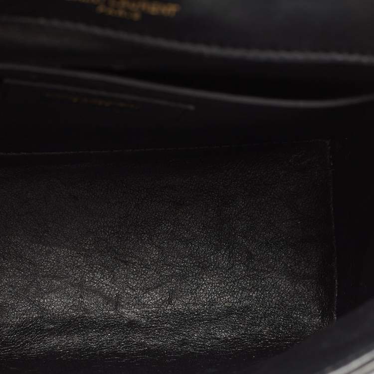 Pre Owned Saint Laurent Black Quilted Leather Medium Vicky Shoulder Bag