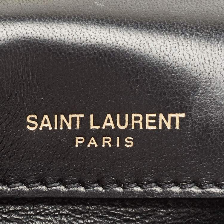 Pre Owned Saint Laurent Black Quilted Leather Medium Vicky Shoulder Bag