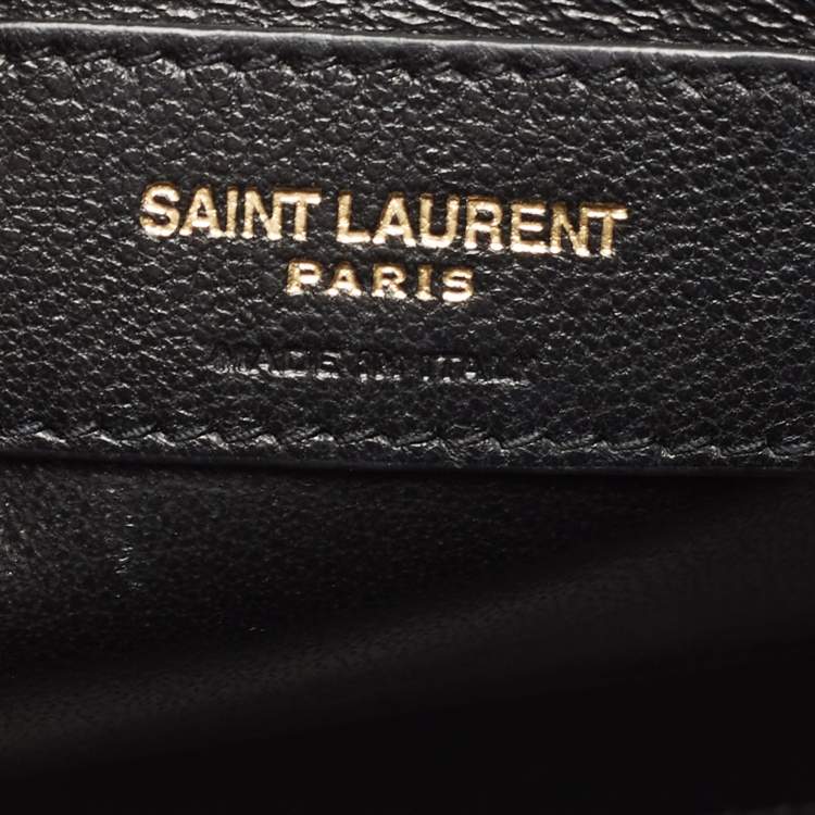 Pre Owned Saint Laurent Black Quilted Leather Medium Vicky Shoulder Bag