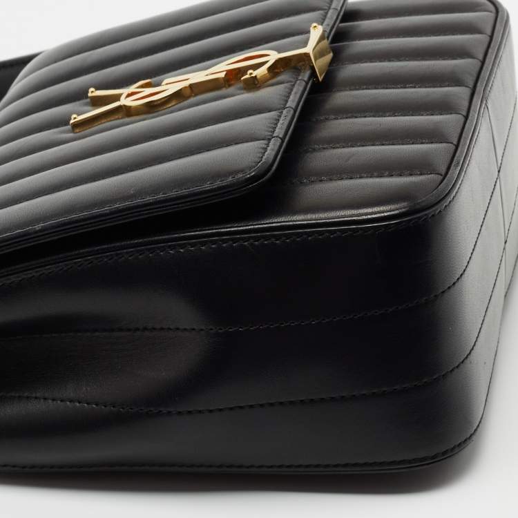 Pre Owned Saint Laurent Black Quilted Leather Medium Vicky Shoulder Bag