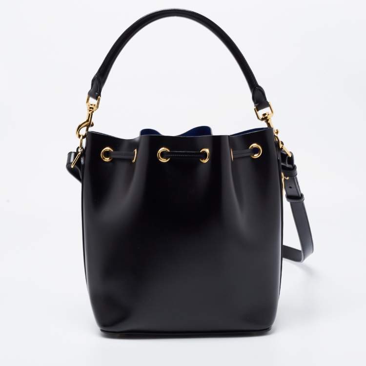 Pre Owned Saint Laurent Black Leather Emmanuelle Bucket Bag