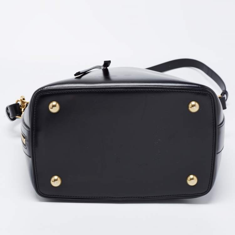 Pre Owned Saint Laurent Black Leather Emmanuelle Bucket Bag