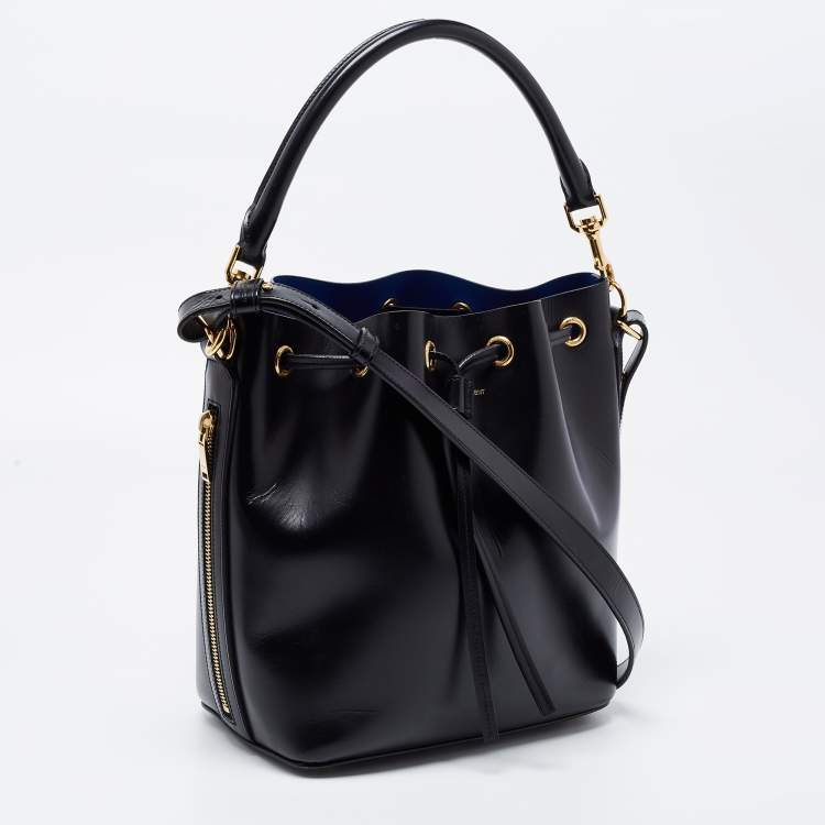 Pre Owned Saint Laurent Black Leather Emmanuelle Bucket Bag