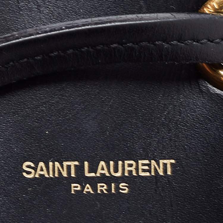 Pre Owned Saint Laurent Black Leather Emmanuelle Bucket Bag