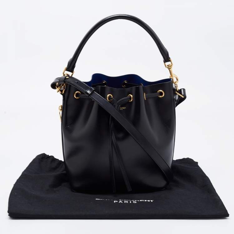 Pre Owned Saint Laurent Black Leather Emmanuelle Bucket Bag