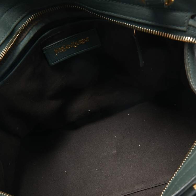 Pre Owned Saint Laurent Green Leather Chyc Tote
