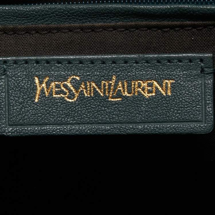 Pre Owned Saint Laurent Green Leather Chyc Tote
