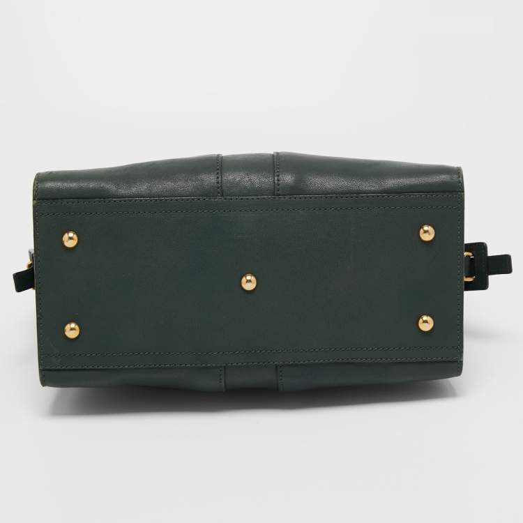 Pre Owned Saint Laurent Green Leather Chyc Tote