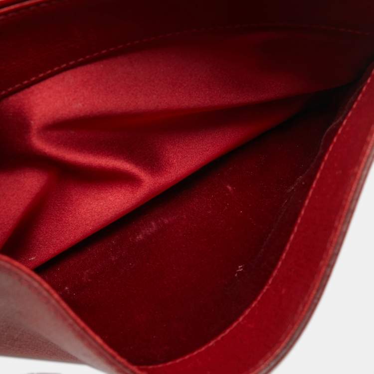 Pre Owned Saint Laurent Red Leather Chyc Shoulder Bag