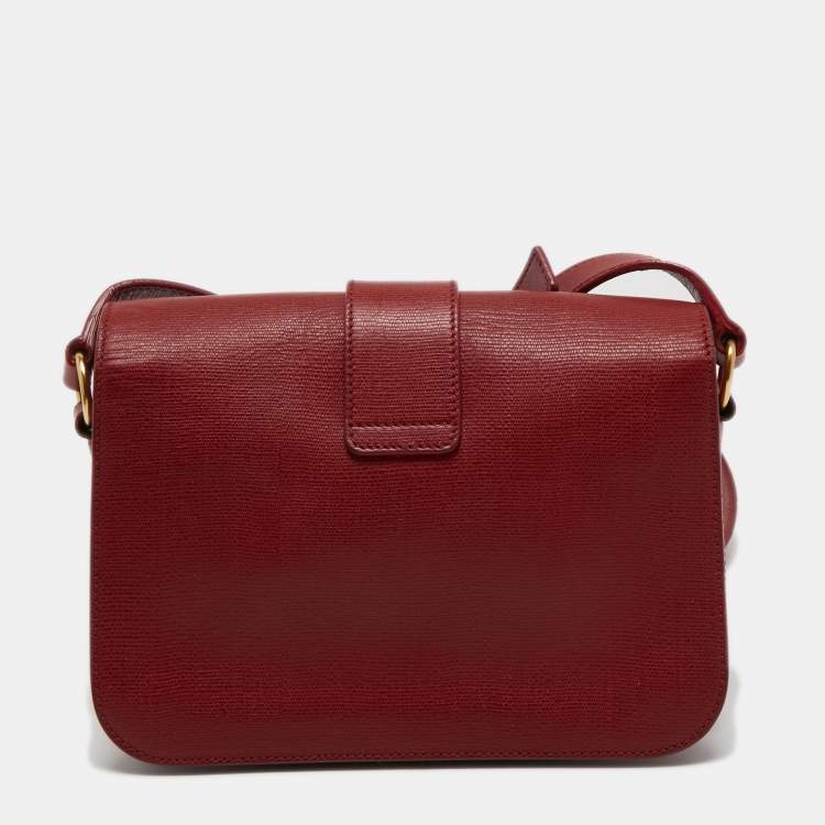 Pre Owned Saint Laurent Red Leather Chyc Shoulder Bag