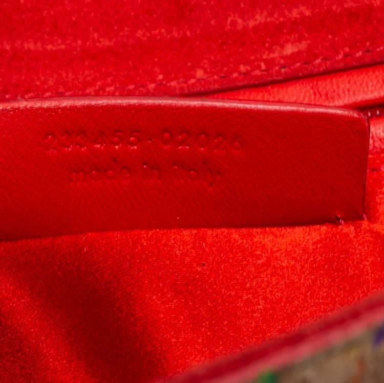 Pre Owned Saint Laurent Beige/Red Patent and Leather Clutch