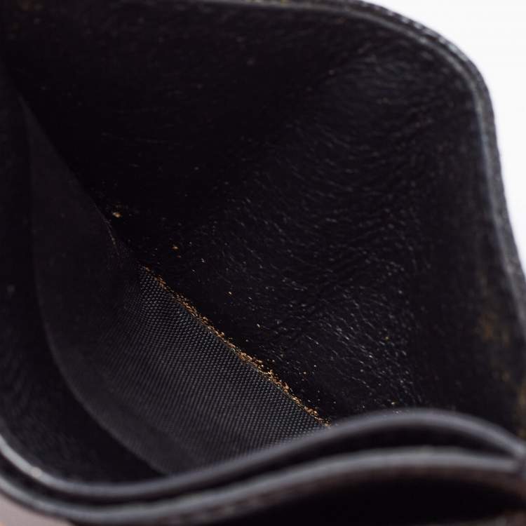 Pre Owned Saint Laurent Black Matelasse Leather Monogram Card Holder