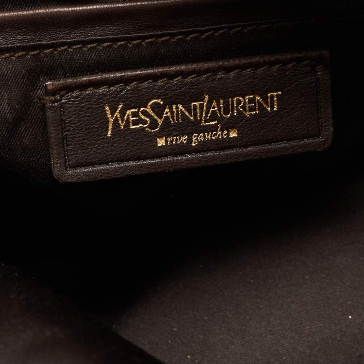 Pre Owned Yves Saint Laurent Metallic Gold Leather Downtown Tote