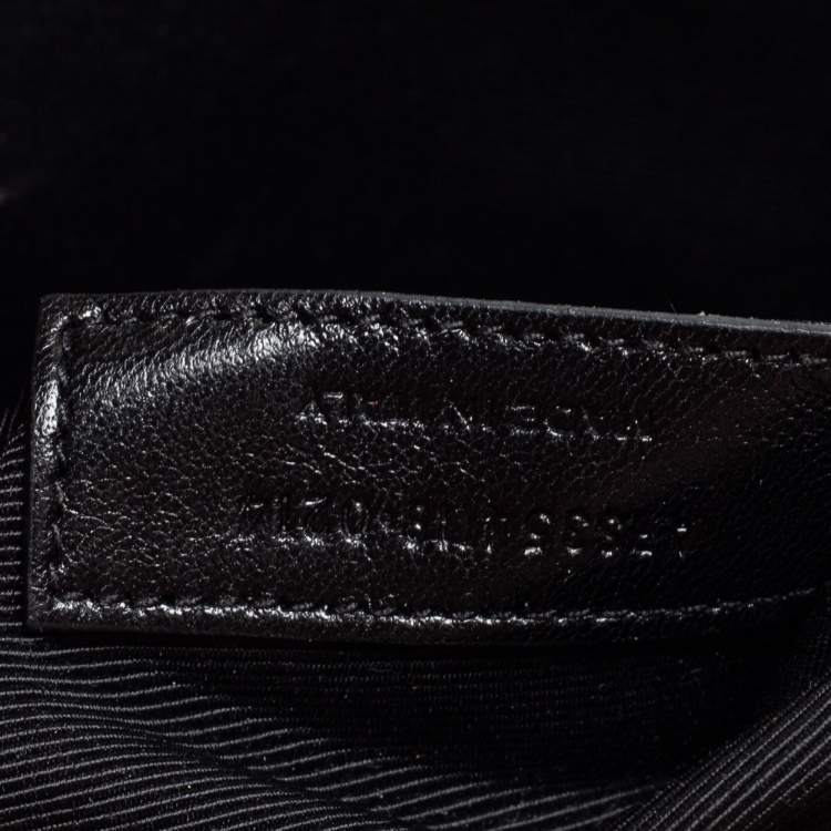 Pre Owned Saint Laurent Tan Matelassé Leather Large Monogram Envelope Shoulder Bag