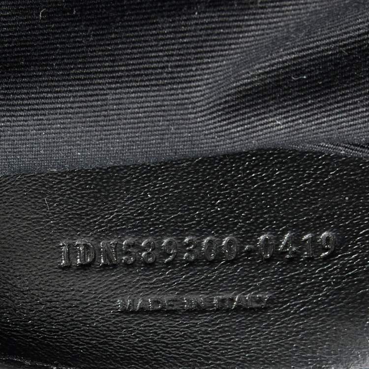 Pre Owned Saint Laurent Dark Grey Crinkled Leather Niki Shoulder Bag