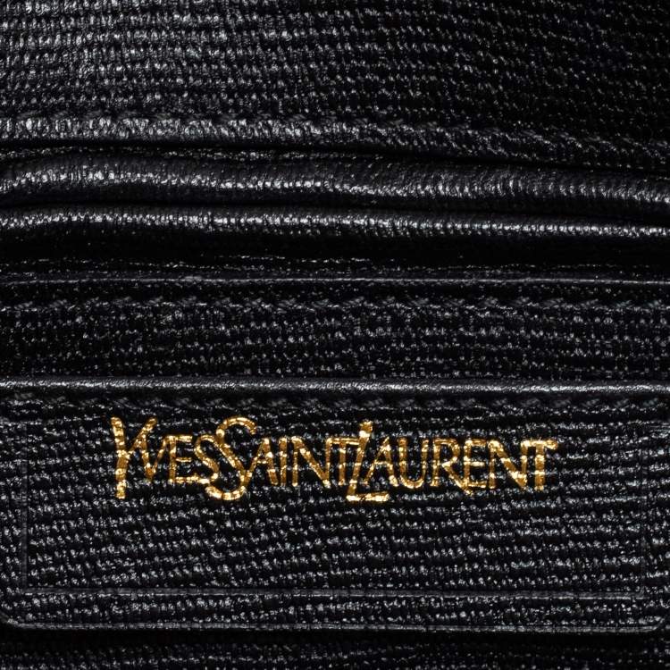 Pre Owned Saint Laurent Black Textured Leather Large Chyc Shoulder Bag