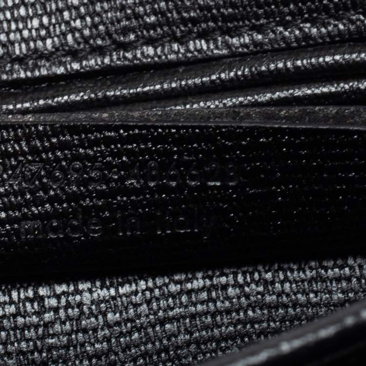 Pre Owned Saint Laurent Black Textured Leather Large Chyc Shoulder Bag