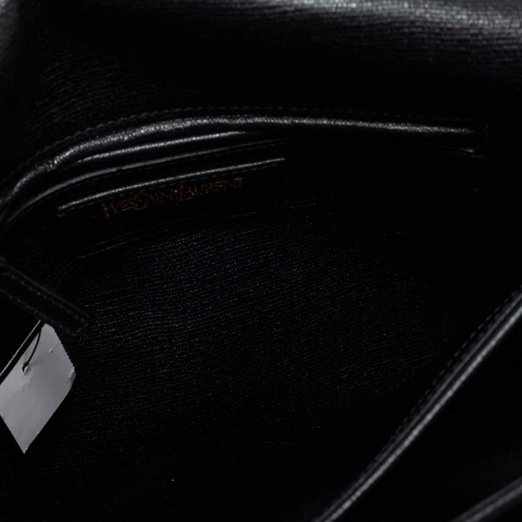 Pre Owned Saint Laurent Black Textured Leather Large Chyc Shoulder Bag