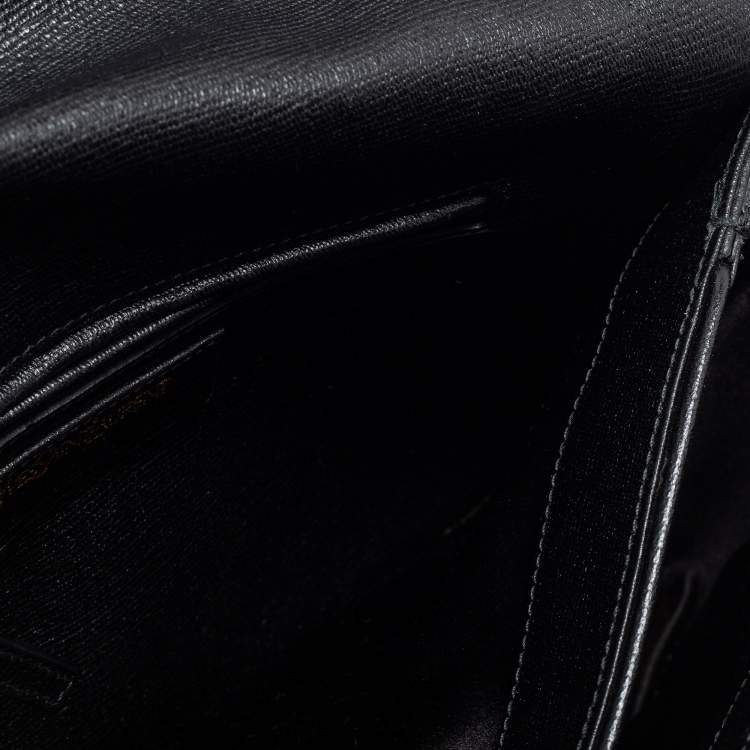 Pre Owned Saint Laurent Black Textured Leather Large Chyc Shoulder Bag