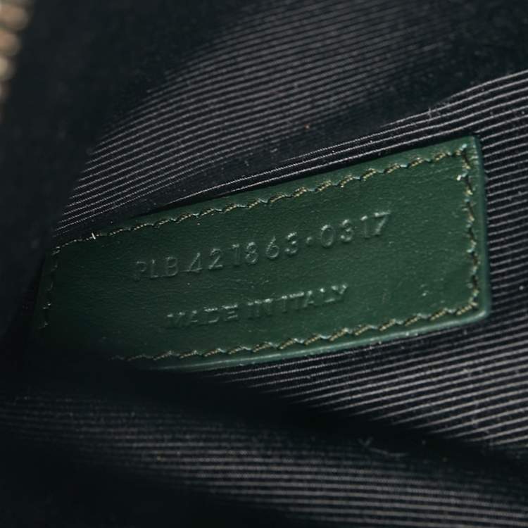 Pre Owned Saint Laurent Green Croc Embossed Leather Classic Sac De Jour Tote