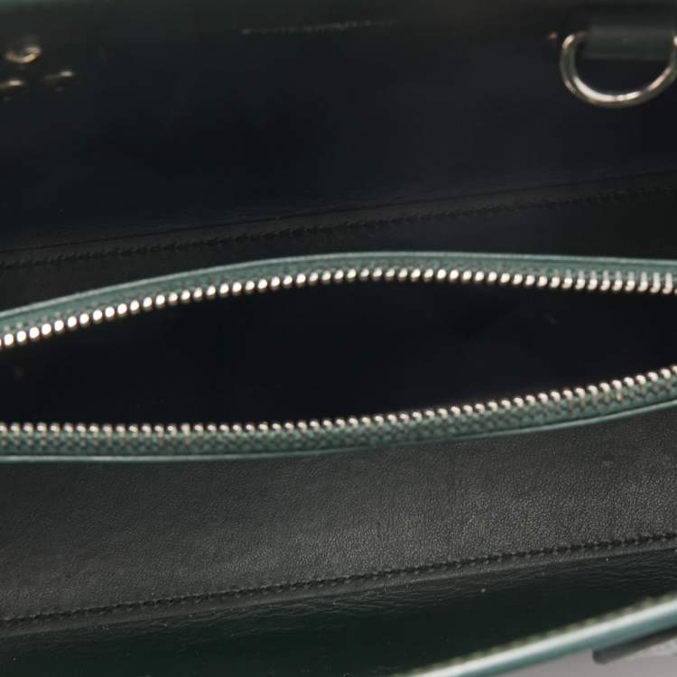 Pre Owned Saint Laurent Green Croc Embossed Leather Classic Sac De Jour Tote