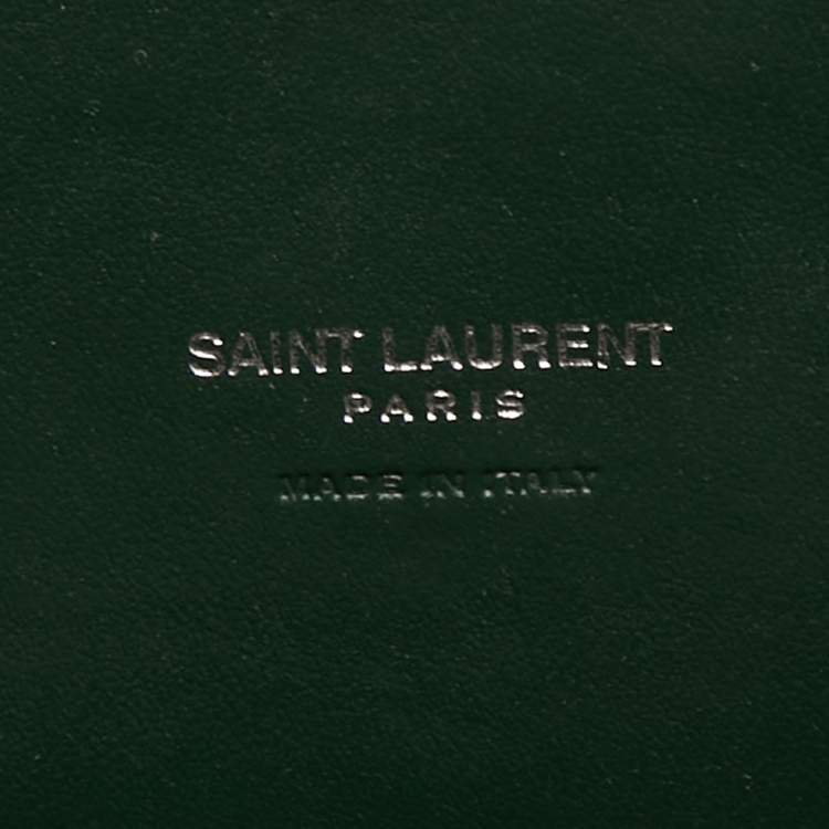 Pre Owned Saint Laurent Green Croc Embossed Leather Classic Sac De Jour Tote