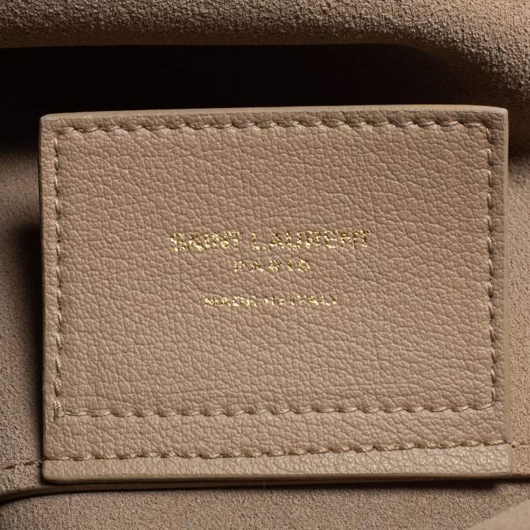 Pre Owned Saint Laurent Beige Leather East West Shopping Tote