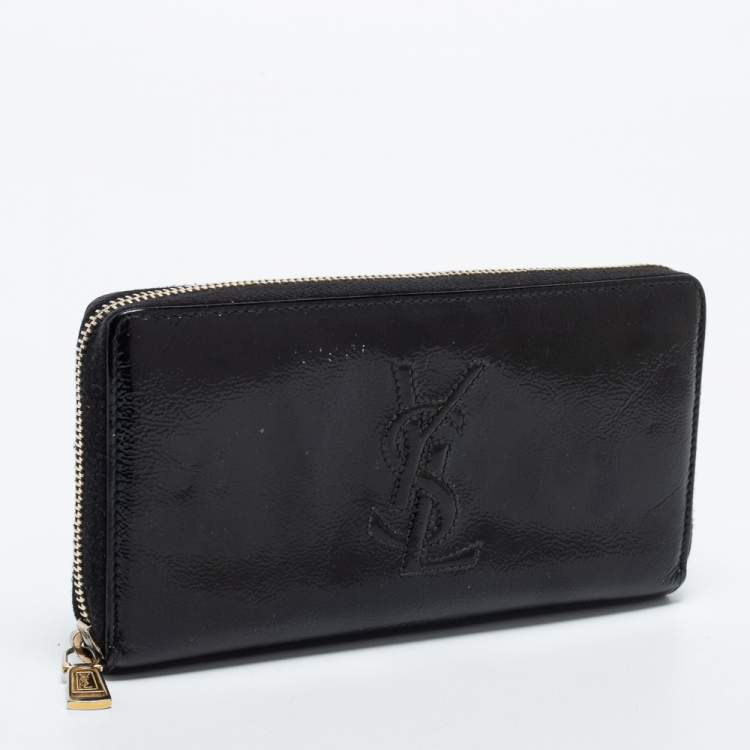 Pre Owned Saint Laurent Black Leather Belle De Jour Wallet