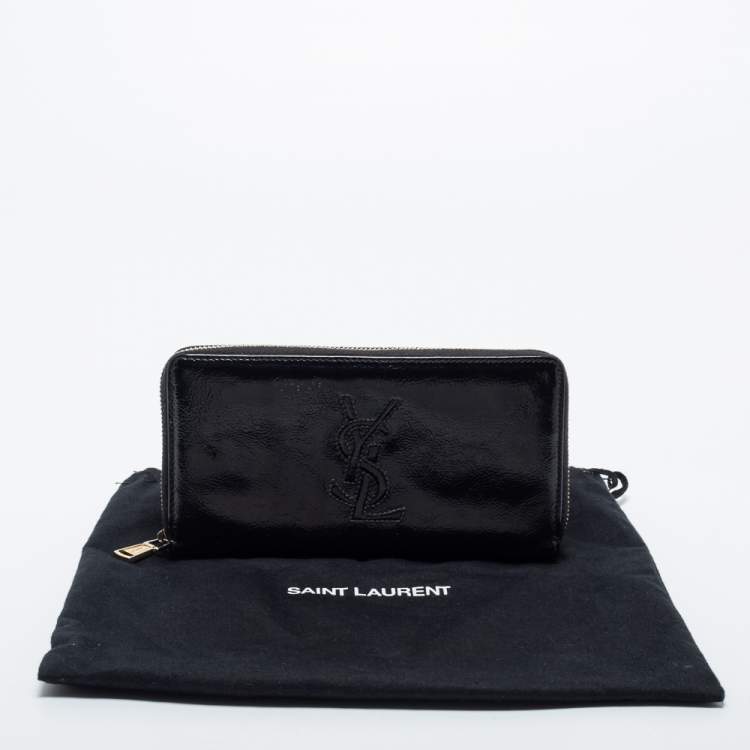 Pre Owned Saint Laurent Black Leather Belle De Jour Wallet
