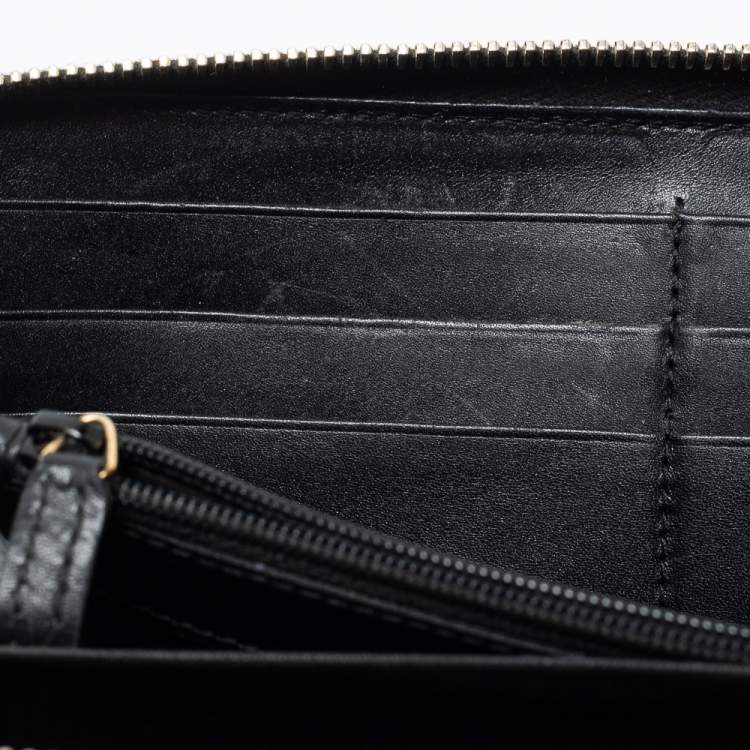 Pre Owned Saint Laurent Black Leather Belle De Jour Wallet