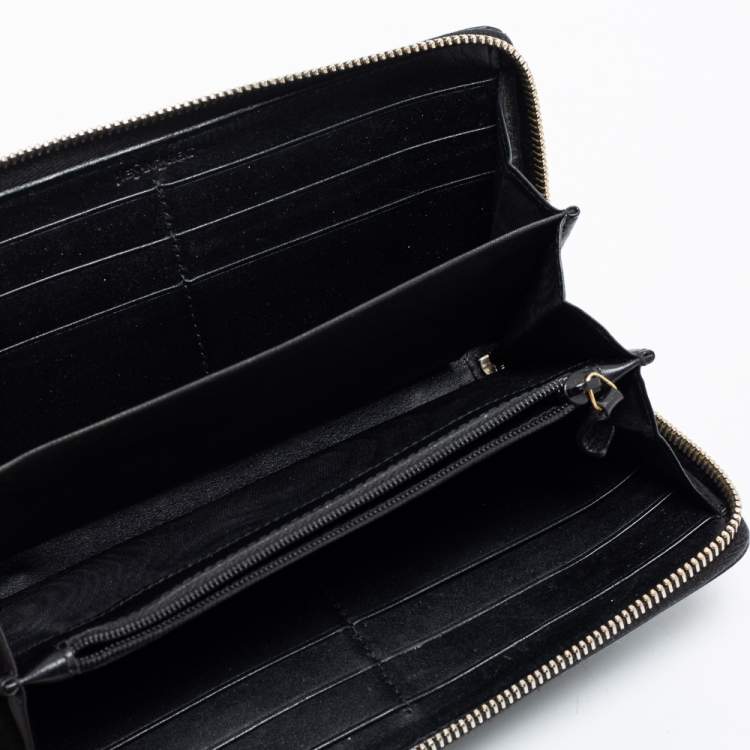 Pre Owned Saint Laurent Black Leather Belle De Jour Wallet