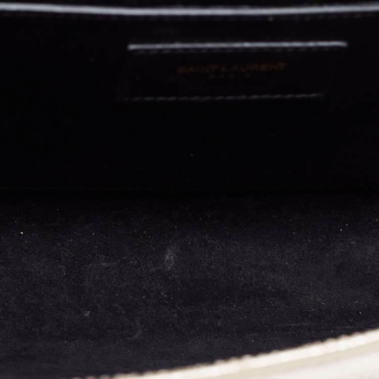 Pre Owned Saint Laurent Gold Leather Medium Kate Tassel Shoulder Bag