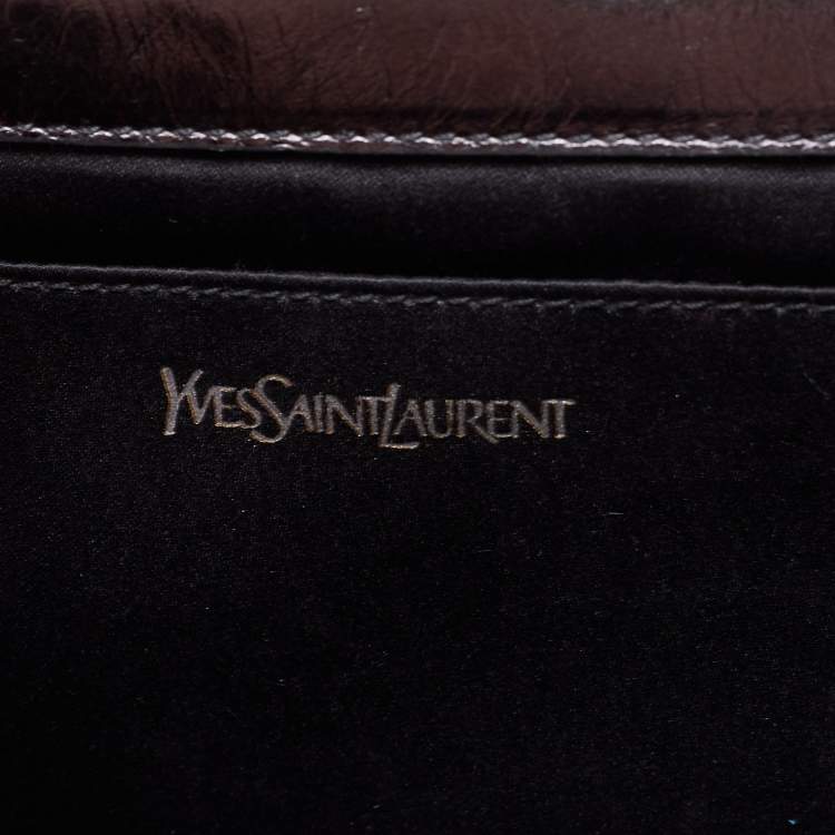 Pre Owned Saint Laurent Black Leather Belle De Jour Clutch