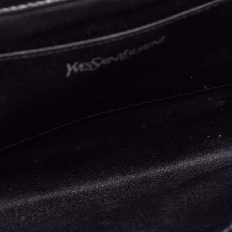 Pre Owned Saint Laurent Black Leather Belle De Jour Clutch