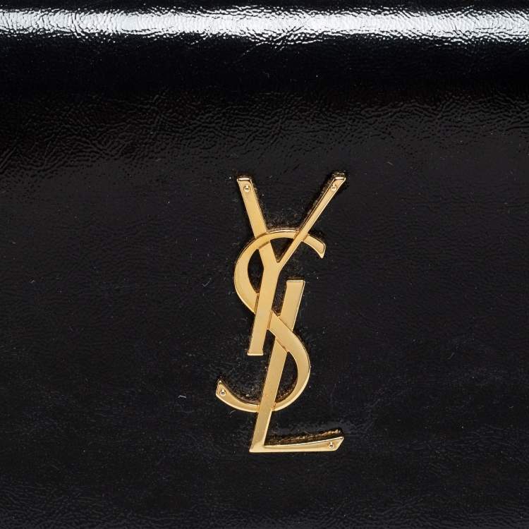 Pre Owned Saint Laurent Black Leather Kate Wallet On Chain